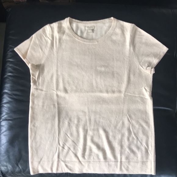 J. Crew Factory Tan Wool Blend Crew ShortSleeved Sweater Sz. M - Picture 5 of 6